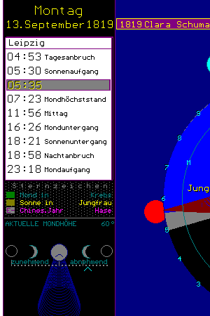 Screenshot vom Programm: Astral Millennium Uhr